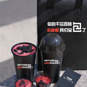 Black durable disposable plastic cup