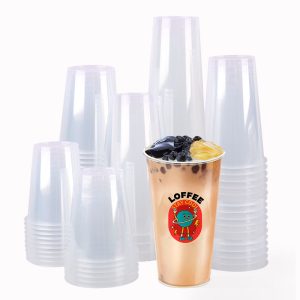 Large capacity transparent disposable plastic cup